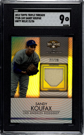 2012 TOPPS TRIPLE THREADS SANDY KOUFAX SGC 9