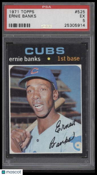 1971 Topps Ernie Banks #525 PSA 5
