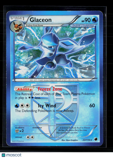 Pokemon 2013 Plasma Freeze Glaceon #23/116