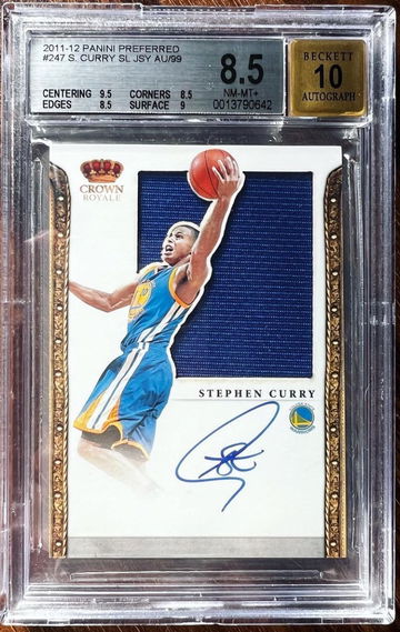 2011-12 Panini Crown Royale Stephen Curry Silhouette Jersey Auto /99