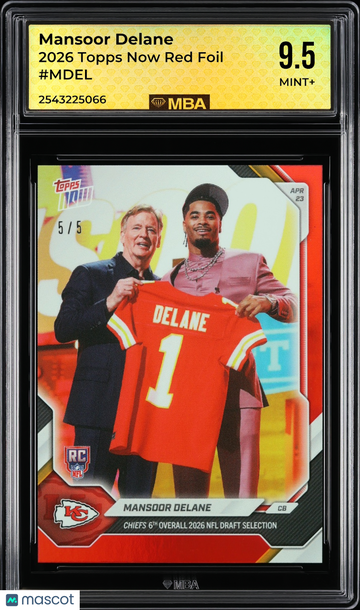 2026 Topps Now Mansoor Delane #MDEL Red Foil MBA 9.5