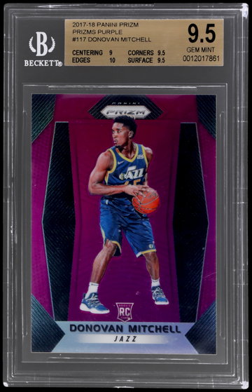 2017 Panini Prizm Donovan Mitchell Purple Prizm BGS 9.5 RC