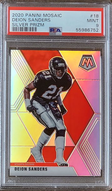 2020 SP DEION SANDERS Panini Mosiac SILVER Prizm PSA 9 #18 Atlanta Falcons