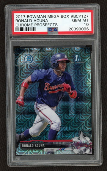 2017 Ronald Acuna Bowman Chrome Rookie Mega Box PSA 10