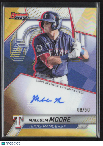 2025 Topps Bowman's Best Malcolm Moore #B25-MM Gold Refractor /50 Topps Certified Autograph Issue
