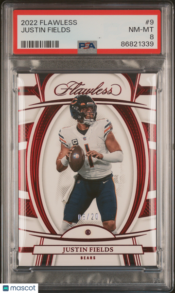 2022 Panini Flawless Justin Fields #9 /20 PSA 8