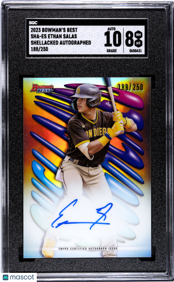 2023 Bowman's Best Ethan Salas #SHA-ES Shellacked Autograph SGC 8 Auto 10