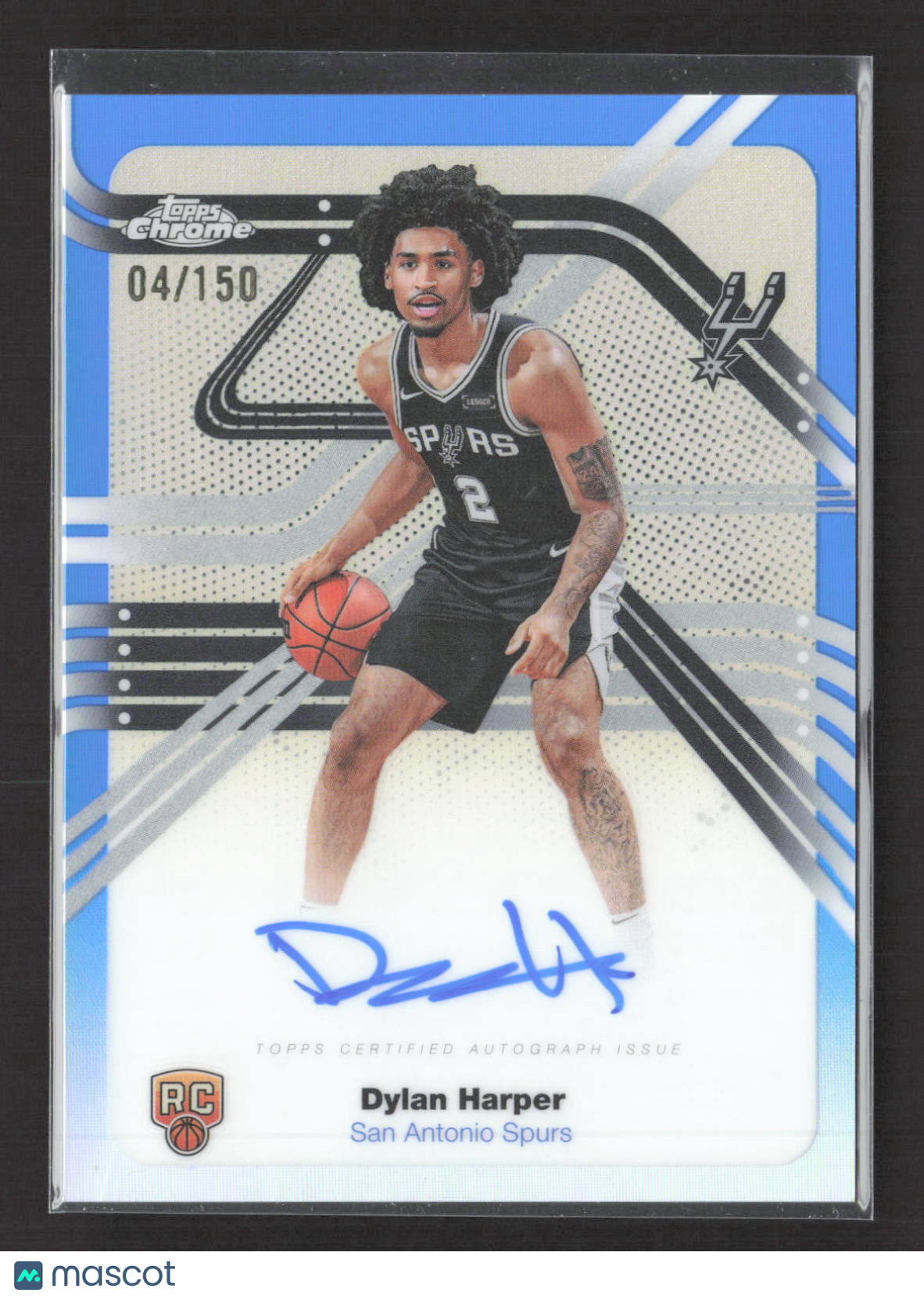 2025 Topps Chrome Next Stop Signatures Dylan Harper #NS-DH Blue /150 RC
