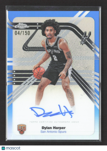 2025 Topps Chrome Next Stop Signatures Dylan Harper #NS-DH Blue /150 RC