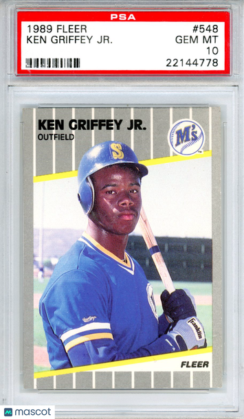 1989 Fleer Ken Griffey JR. #548 PSA 10