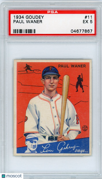 1934 Goudey Paul Waner #11 PSA 5