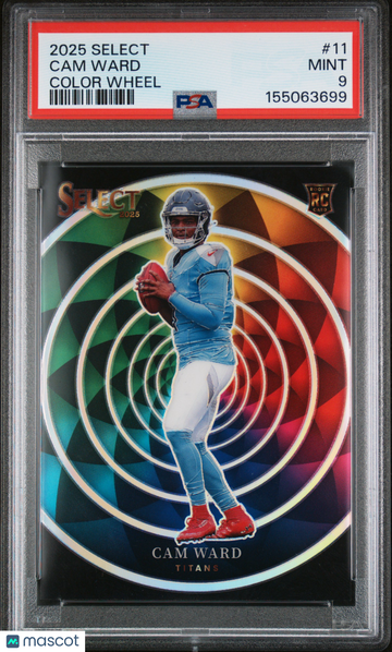 2025 Panini Select Color Wheel Cam Ward #11 Color Wheel Rookie PSA 9 Panini Authentic
