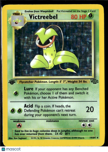 1999 Jungle Victreebel Holo Rare 1st Edition #14/64