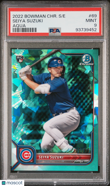 2022 Bowman Chrome Sapphire Edition Seiya Suzuki #69 Aqua PSA 9