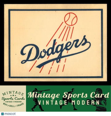 1961 Fleer Baseball Greats (F418-3) Los Angeles Dodgers #NNO Team Logo Decals