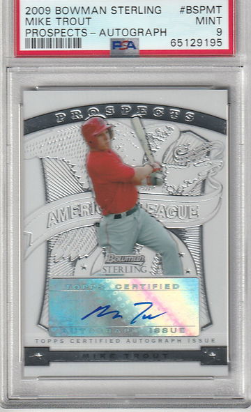 Mike Trout 2009 Bowman Sterling auto PSA 9