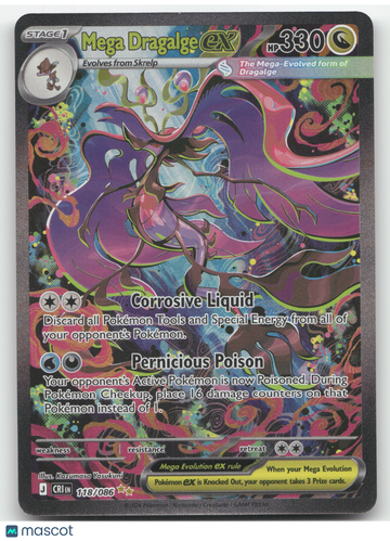2026 Chaos Rising Mega Dragalge ex Secret Rare #118/086