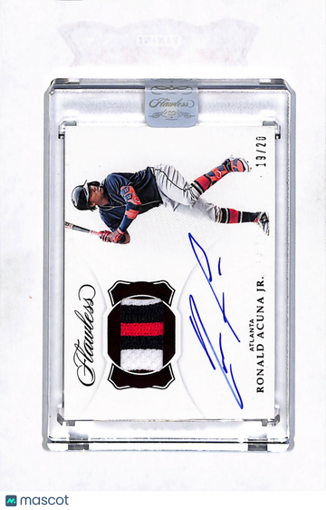 2019 Panini Flawless Ronald Acuna Jr. Auto Patch PA-RA 19/20 Atlanta Braves Baseball Card