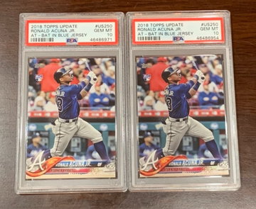 (2) 2018 Topps Update Ronald Acuna PSA 10