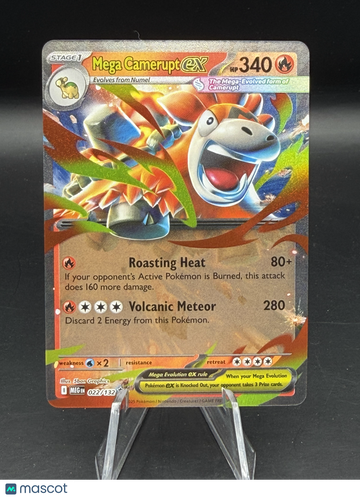 Pokemon 2025 Mega Evolution Mega Camerupt EX Double Rare #22/132 - Near Mint or Better