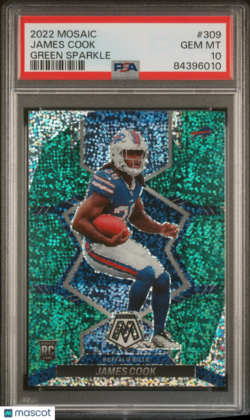 2022 Mosaic James Cook Rookie Green Sparkle PSA 10