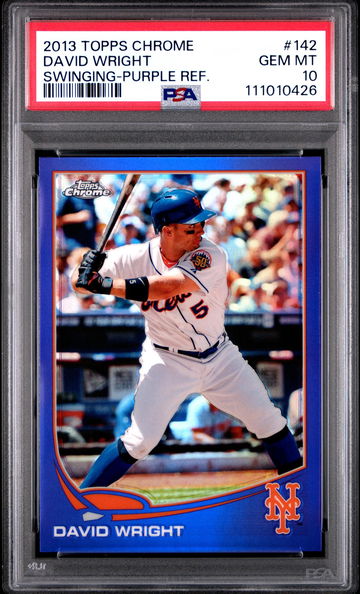 2013 Topps Chrome Swinging-Purple Refractor David Wright #142 PSA 10