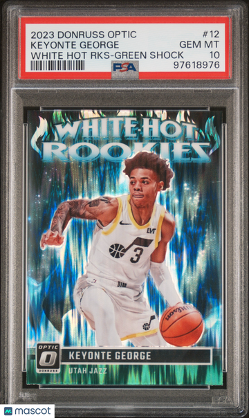 2023 Panini Donruss Optic White Hot Rookies Keyonte George #12 White Hot Rks-Green Shock PSA 10