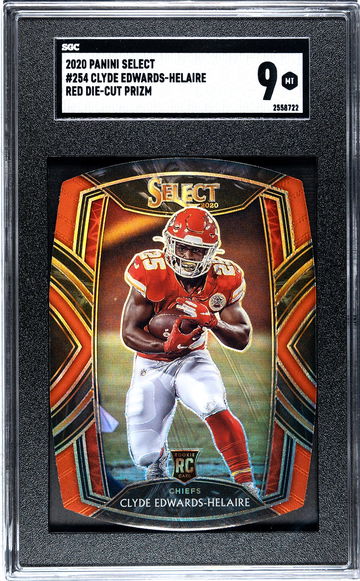 2020 Panini Select #254 Clyde Edwards Helaire  Red Die Cut SGC 9