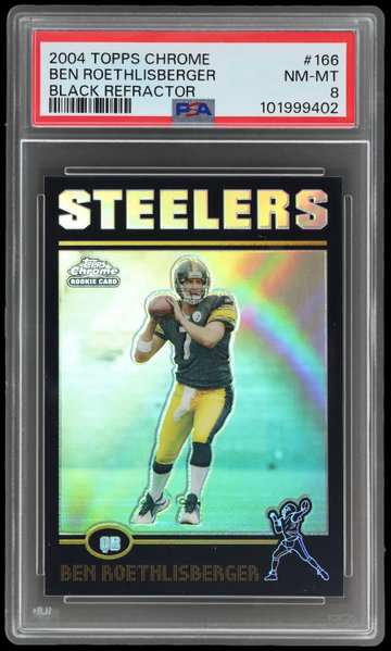 2004 Topps Chrome Ben Roethlisberger Black Refractor PSA 8 RC