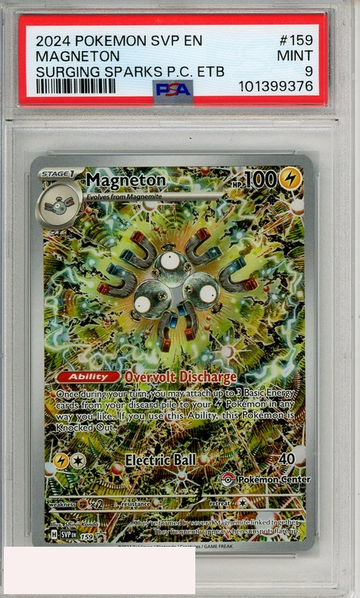 2024 POKEMON SVP EN-SV BSP MAGNETON #159 SURG SPARKS PC ETB PSA 9