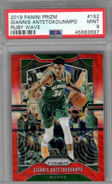 2019 Panini Prizm 152 Giannis Antetokounmpo Ruby Wave