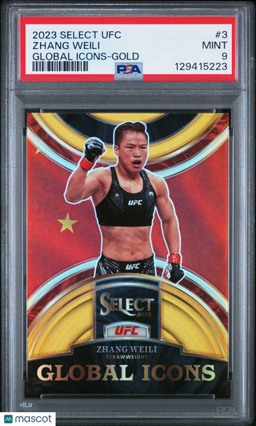 2023 Panini Select UFC Global Icons Zhang Weili #3 Gold PSA 9