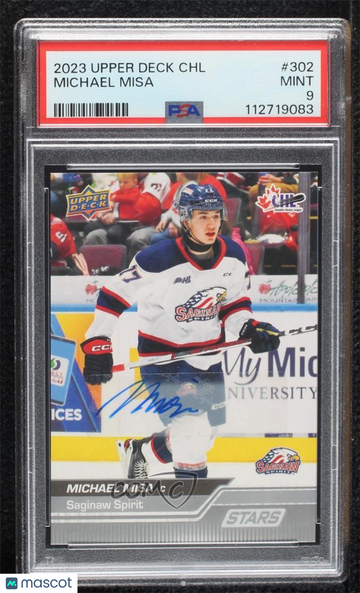 2023-24 Upper Deck CHL - [Base] - Autographs Michael Misa #302 Autographs Rookie PSA 9