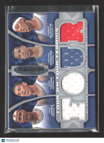 2007 Upper Deck SP Game Used Four on Four Fabrics Jameer Nelson Andray Blatche Dwight Howard J.J. Redick Rashard Lewis M