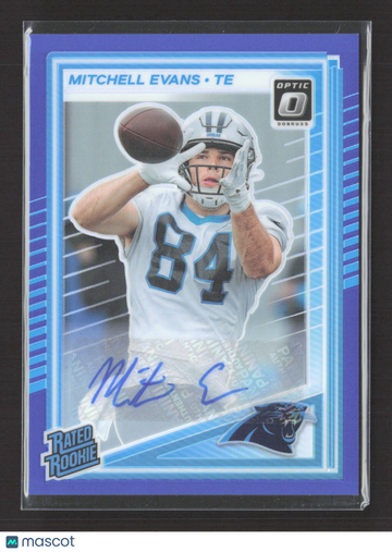 2025 Panini Donruss Optic Football Mitchell Evans #254 Purple 069/149 Auto