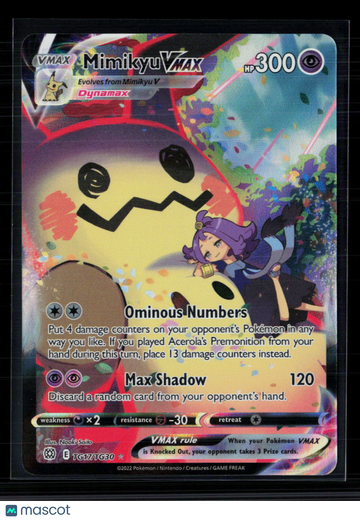 2022 Brilliant Stars Mimikyu VMAX Etched Rare CSR #TG17/TG30