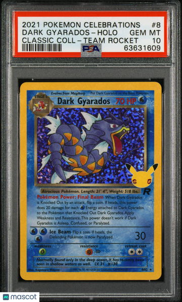 2021 Pokemon Celebrations Classic Collection Dark Gyarados Holo PSA 10 #8