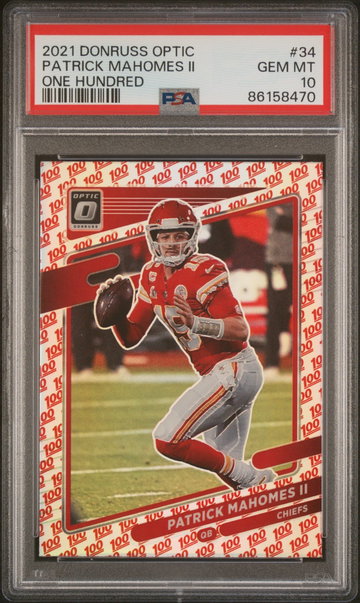 2021 DONRUSS PATRICK MAHOMES II PANINI OPTIC ONE HUNDRED #34 PSA 10