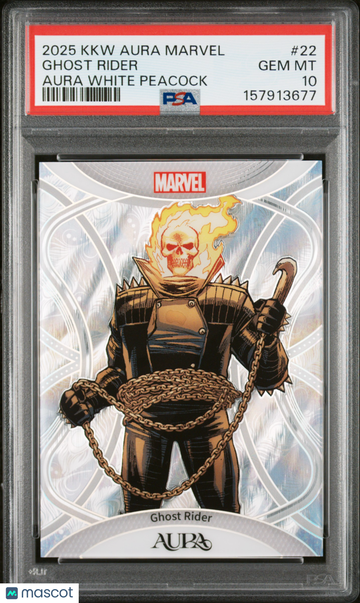 2025 Kakawow Aura Marvel Ghost Rider White Peacock /5 #22 PSA 10