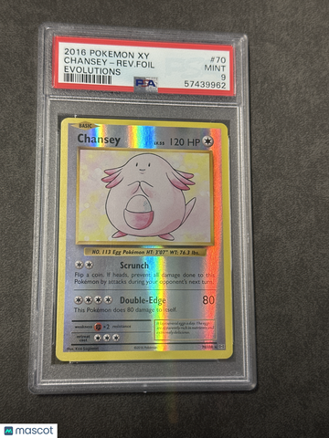 2016 Pokemon Xy Evolutions Chansey-Rev. Foil Evolutions PSA 9 #70