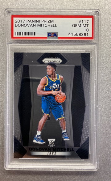 DONOVAN MITCHELL 2017 PANINI PRIZM ROOKIE PSA 10 GEM MINT 