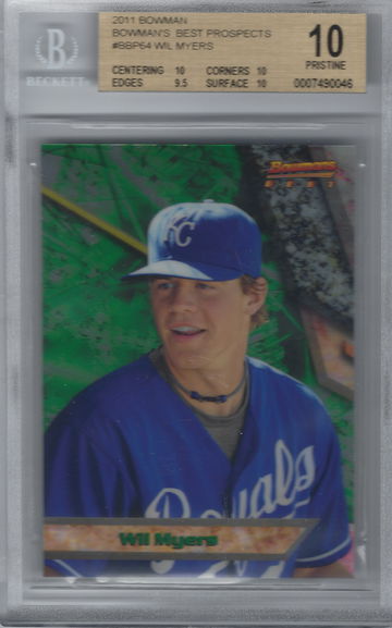 2011 Bowman Best Prospects Wil Myers BGS 10 Perstine