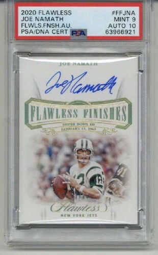 2020 PANINI FLAWLESS FINISHES AUTOGRAPHS JOE NAMATH AUTO LE 01/10 PSA 9