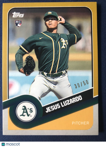 JESUS LUZARDO 2020 Topps Brooklyn Collection #44 Gold SP #30/50 Rookie RC A's