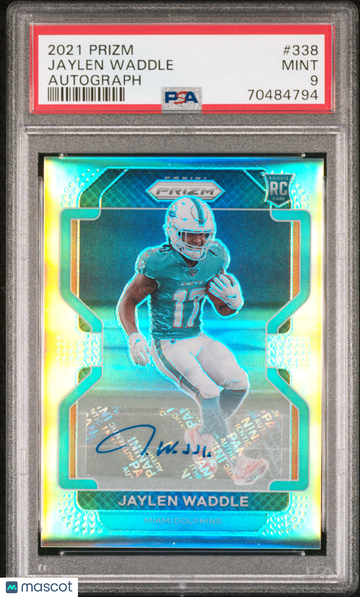 2021 Panini Prizm Jaylen Waddle #338 Autograph PSA 9