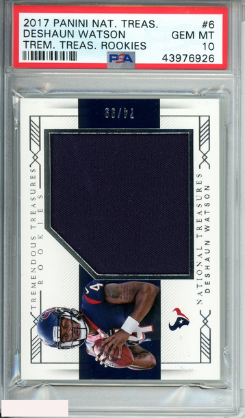 2017 PANINI NAT TREASDESHAUN WATSON#6 TREMENDOUS TREASURES RKE 74 OF 99  PSA 10