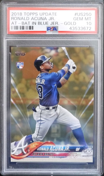 PSA 10 - 2018 TOPPS UPDATE RONALD ACUNA JR RC #US250 (0938/2018) GOLD