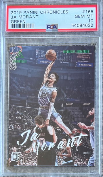 2019 Panini Chronicles Luminance Ja Morant Green Rookie RC #165 PSA 10