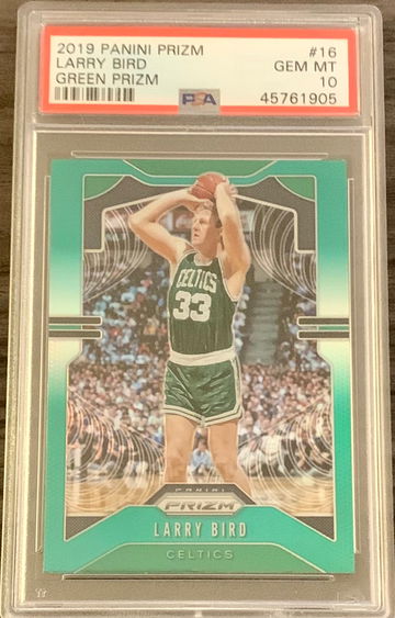 2019-20 Panini Basketball Prizm GREEN PRIZM Larry Bird #16 - Graded PSA 10 GEM MT Mint ☘️