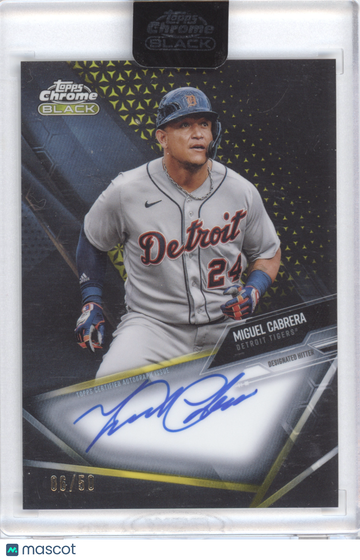 2021 Topps Chrome Black Autograph Miguel Cabrera #CBA-MC Gold /50